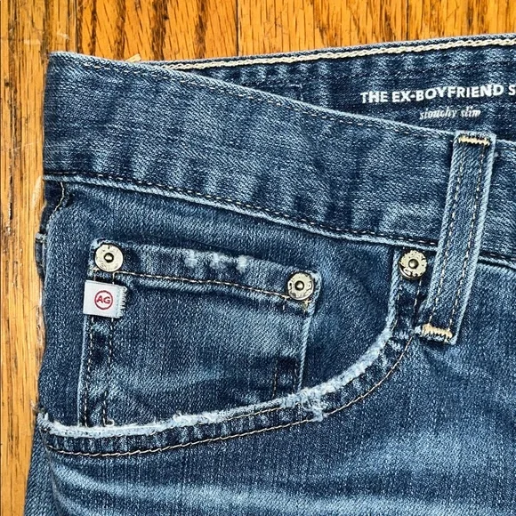 AG Adriano Goldschmied The Ex Boyfriend Slim Blue Denim Jeans Size 29 - Picture 4 of 16